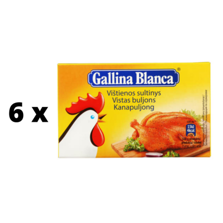 Vištienos sultinys GALLINA BLANCA, 8 vnt. (80 g.)  x  6 pak. pakuotė
