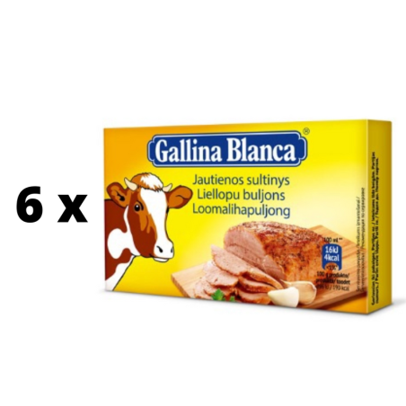Jautienos sultinys GALLINA BLANCA, 8 vnt. 80g  x  6 pak. pakuotė