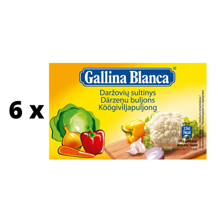 Daržovių sultinys GALINA BLANCA, 12vnt.  x  6 pak. pakuotė