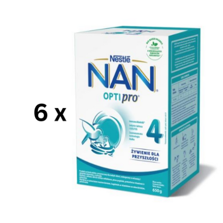 Pieno mišinys NAN OPTIPRO 4, nuo 2 metu, 650g, 6 vnt. pakuotė