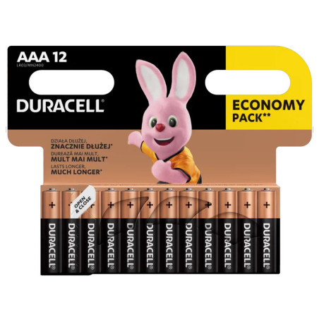 Baterijos DURACELL AAA, LR03, 12vnt.