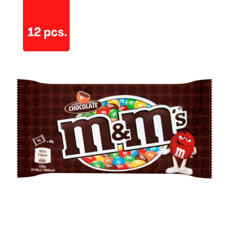 Šokoladiniai saldainiai M&M's Choco, 45 g  x  12 vnt. pakuotė