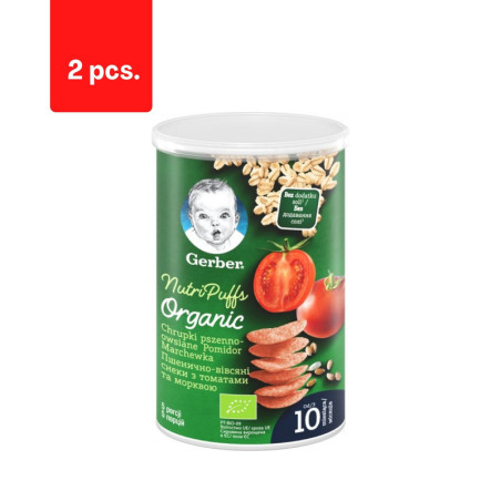 Ekol.aviž.trapučiai GERBER su pomidorais ir mork. (10+mėn.), 35 g  x  2 vnt. pakuotė