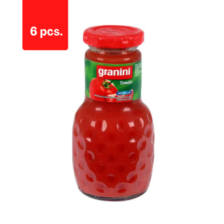 Pomidorų sultys GRANINI, 100 %, 0,25 l D  x  6 vnt. pakuotė