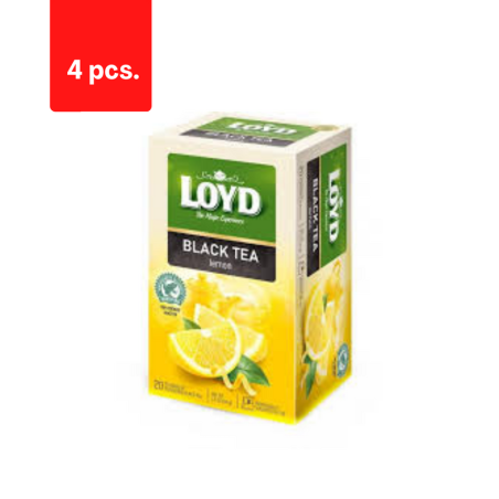 Juodoji arbata LOYD, su citrinų aromatu, 20x1.7g  x  4 pak. pakuotė