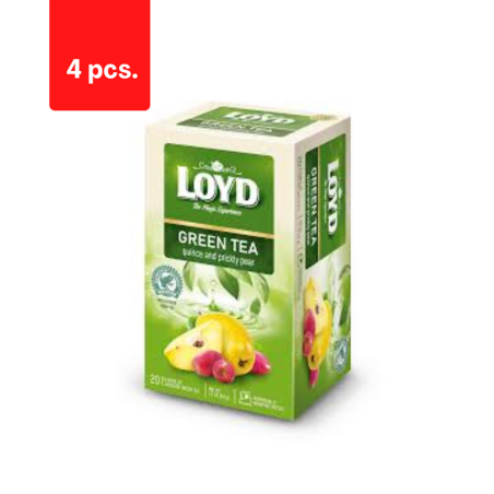 Žalioji arbata LOYD, svarainių ir opuncijų skonio, 20 x 1.7g  x  4 pak. pakuotė