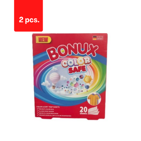 Dažus ir nešvarumus sulaikančios servetėlės BONUX Color Safe, 20 vnt.  x  2 pak. pakuotė