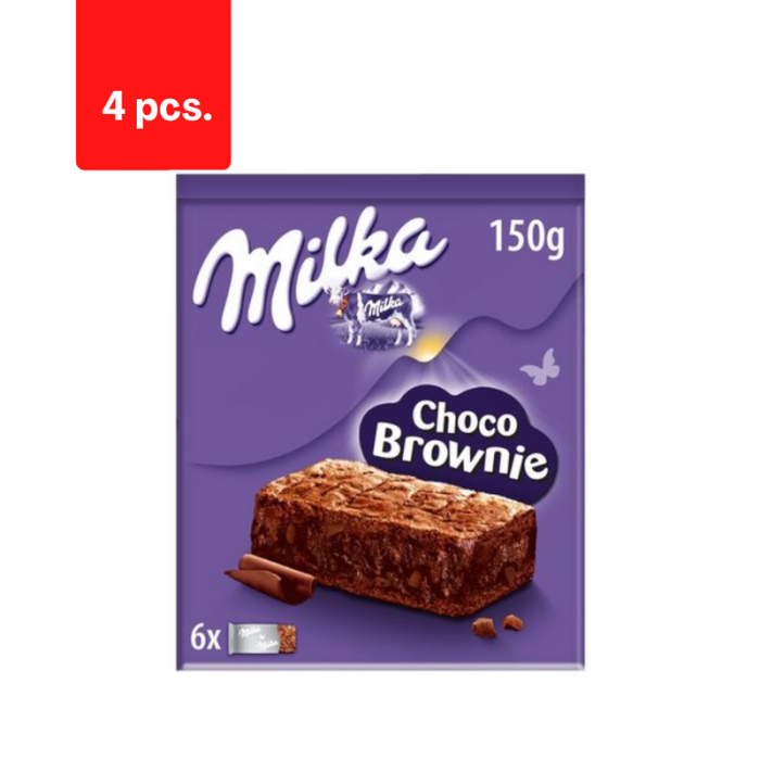 Minkšti pyragaičiai su šokoladu MILKA Choco Brownie, 150 g  x  4 vnt. pakuotė