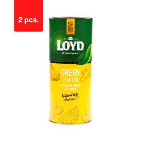 Biri žalioji arbata LOYD, su citrinų gabaliukais ir imbieru, 80g  x  2 vnt. pakuotė