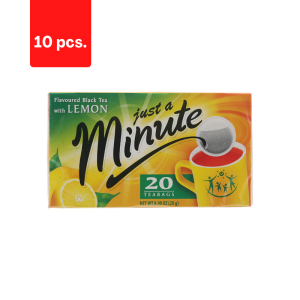 Juodoji arbata JUST A MINUTE Lemon, 20 x 1,4g  x  10 pak. pakuotė