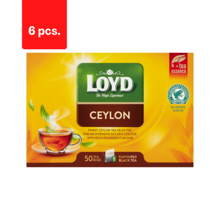 Aromatizuota juodoji arbata LOYD Ceylon, 50 x 2g  x  6 pak.