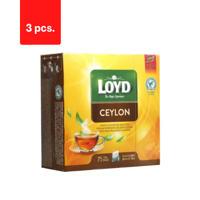 Aromatizuota juodoji arbata LOYD Ceylon, 75 x 2g  x  3 pak.