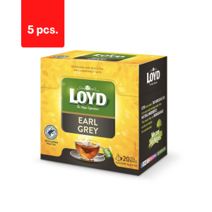 Aromatizuota juodoji arbata LOYD Earl Grey, 20 x 2g  x  5 pak.