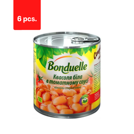 Baltosios pupelės pomidorų padaže BONDUELLE, 430 g  x  6 vnt.