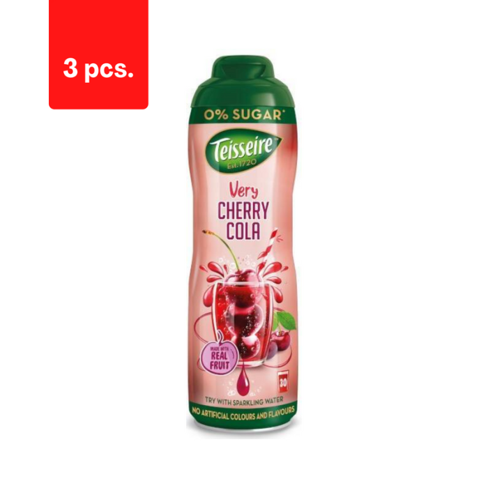 Sirupas TEISSEIRE, Cherry Cola, be cukraus, 0,6l  x  3 vnt.