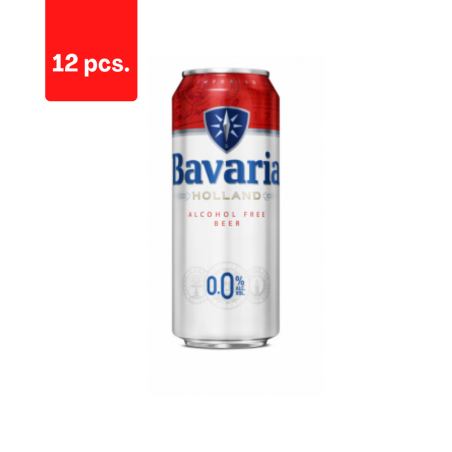 Alus BAVARIA Original, 0%, 0,5l, skardinė  x  12 vnt. pakuotė