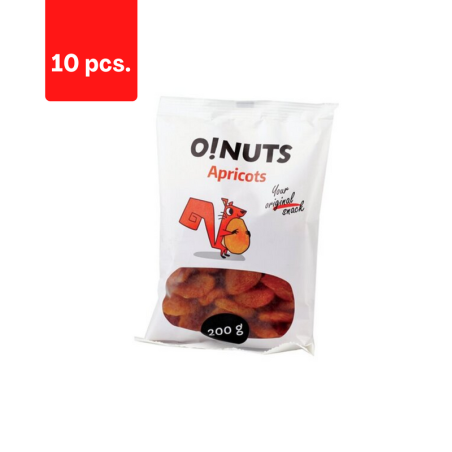 Džiovinti abrikosai O!NUTS, 200 g  x  10 vnt.