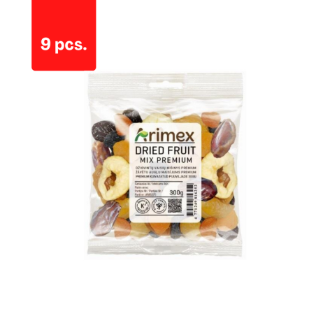 Džiovintų vaisių mišinys ARIMEX Premium, 300 g  x  9 vnt.