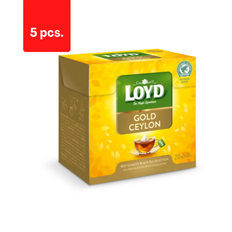 Juodoji arbata LOYD Gold Ceylon, 20 x 1,5 g  x  5 pak.