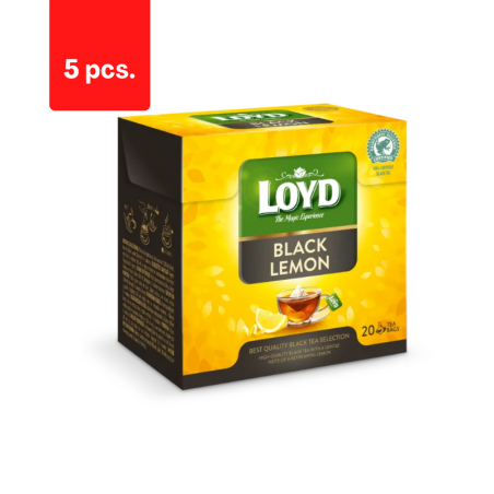Juodoji arbata LOYD, citrinų skonio, 20 x 1.7g  x  5 pak.