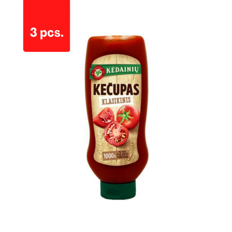 Kečupas KĖDAINIŲ Klasikinis, 1 kg  x  3 vnt