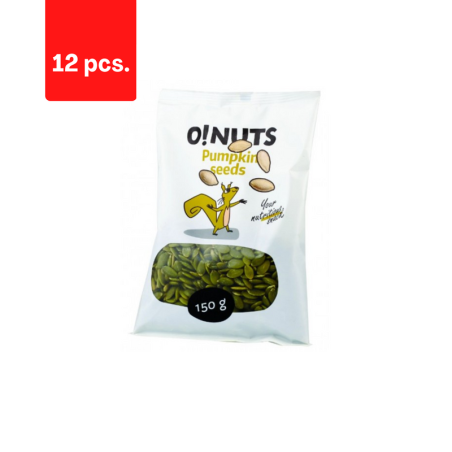 Lukštentos moliūgų sėklos O!NUTS, 150 g  x  12 vnt.