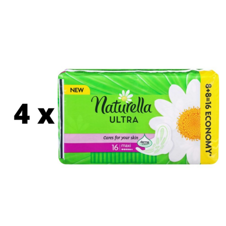 Higieniniai paketai NATURELLA Super Plus, 16 vnt.  x  4 vnt. pakuotė