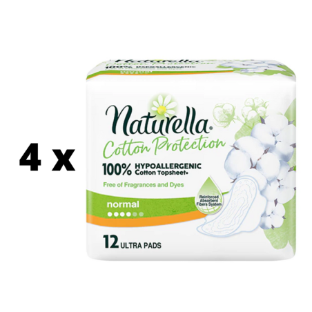 Higieniniai paketai Naturella Cotton Single Normal, 12vnt  x  4 vnt. pakuotė