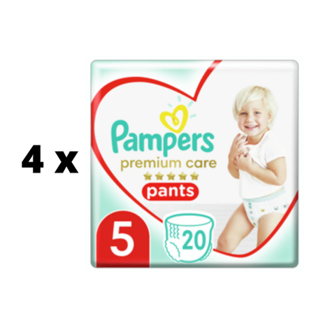 Sauskelnės PAMPERS Premium Pants, Carry Pack,5 dydis, 20 vnt.  x  4 vnt. pakuotė