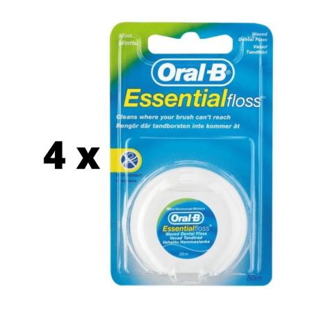 Dantų siūlas ORAL-B Essential Mint, 50 m  x  4 vnt. pakuotė