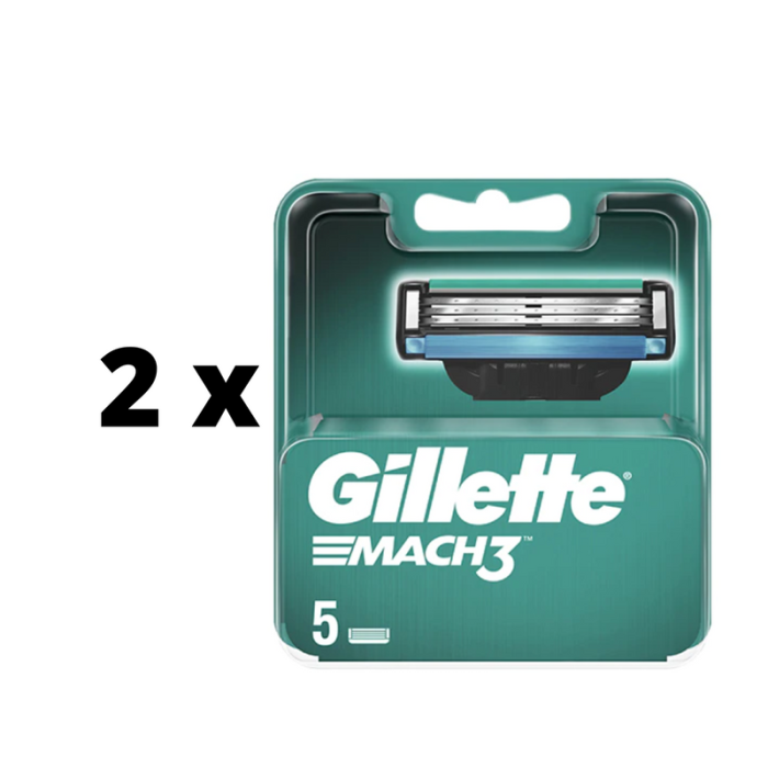 Skustuvo galvutės Gillette MACH 3, 5 vnt.  x  2 vnt. pakuotė