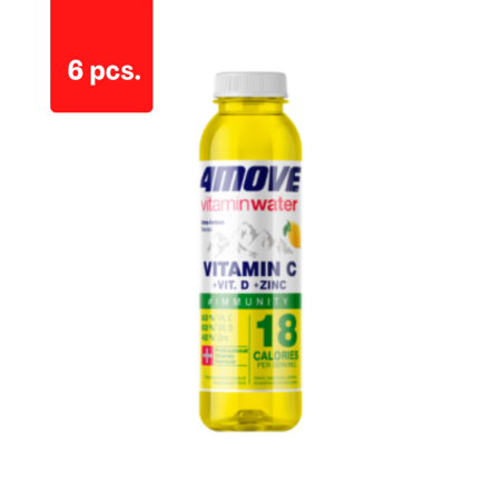 Vitamininis vanduo 4MOVE VITAMIN WATER VITAMIN C +VIT. D+ZINK, 0,556 l PET  x  6 vnt. pakuotė