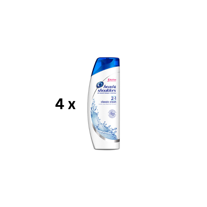 Šampūnas HEAD & SHOULDERS Classic Clean 2in1, 360 ml, pakuotė 4 vnt.