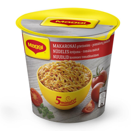 Maggi 5MT makaronai grietinėlės-pomidorų padaže, 62g, 8 pakuočių komplektas