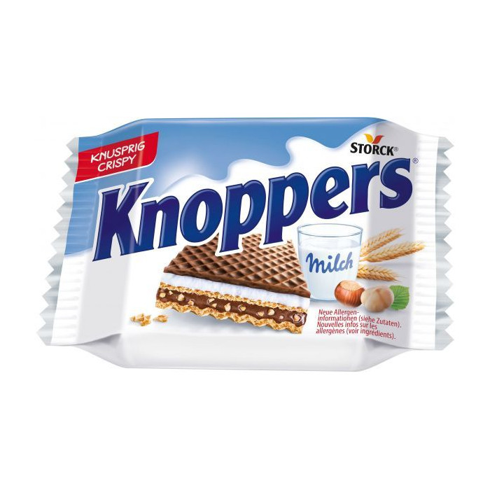 Vafliniai sausainiai Knoppers 25 g. 24 vnt. pakuotėje