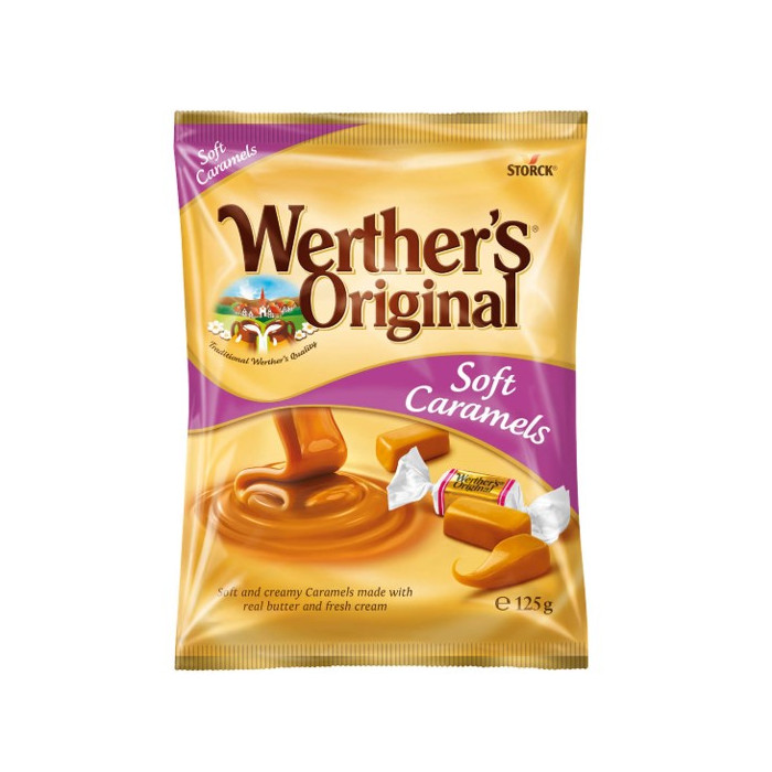 Saldainiai Werther's Soft Caramels 125 g. 15 vnt. pakuotėje