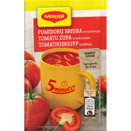 Maggi 5MT pomidorų sriuba su makaronais 17g, 26 pakuočių komplektas