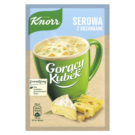 Knorr tiršta sūrio sriuba su skrebučiais, 22g, 32 pakuočių komplektas