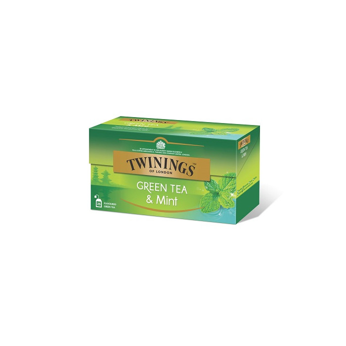 Twinings Žalioji arbata su mėtomis 25x1.6g, 40g, 4 pakuočių komplektas