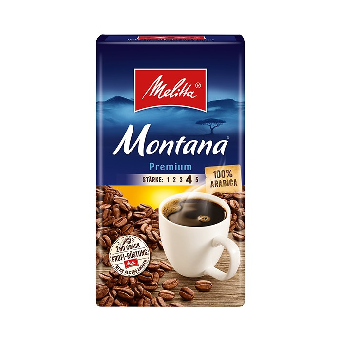 Mellitta MontanaPremium malta kava, 500 g, 12 pakuočių komplektas