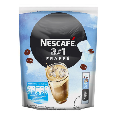 Nescafe Frappe 3in1 kavos gėrimas (maišelis, 10x16g), 6 pakuočių komplektas