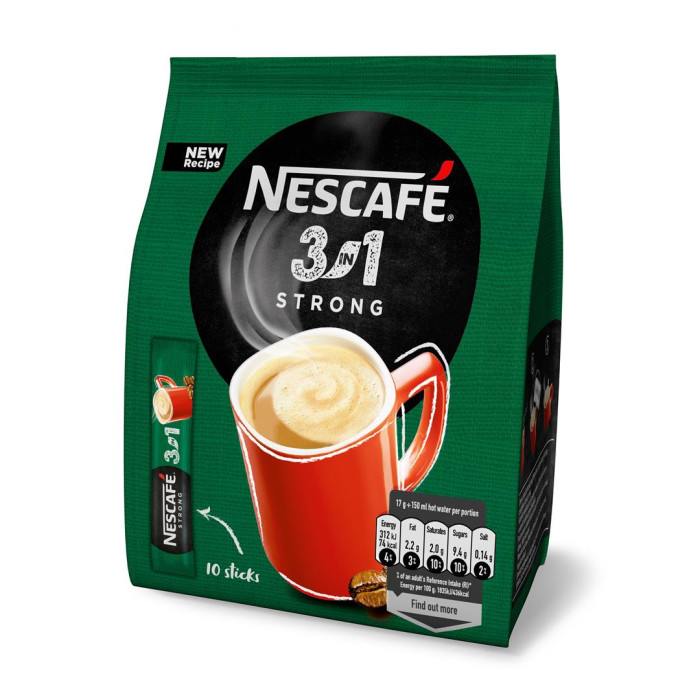 Nescafe Strong kavos gėrimas 3 in1, (maišely 10x17g), 6 pakuočių komplektas