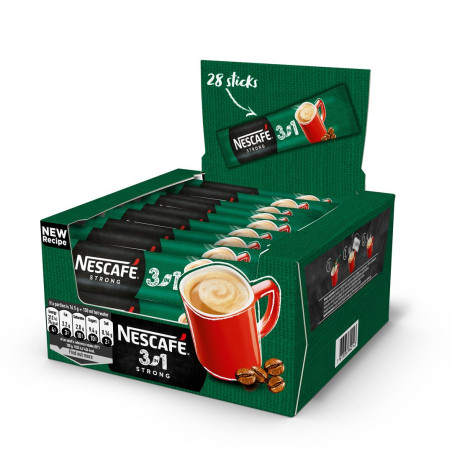 Nescafe Strong kavos gėrimas 3 in1 (28x17g), 2 pakuočių komplektas