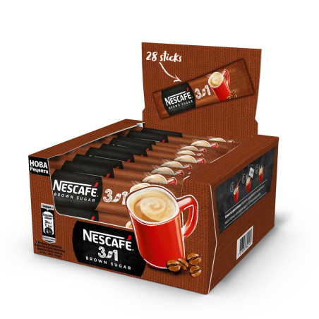 Nescafe kavos gėrim.su rud.cukr 3in1 (28x16,5g), 2 pakuočių komplektas