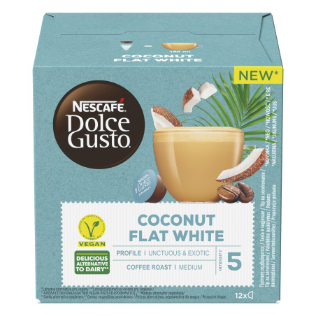 Nescafe Dolce Gusto Flat White kokosų sk. 12k 116.4g, 3 pakuočių komplektas