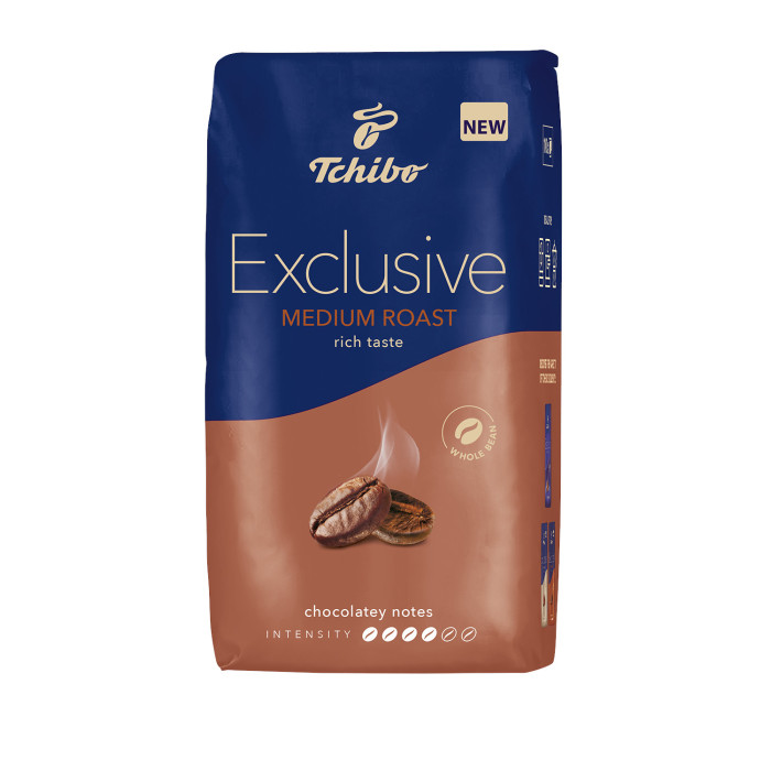 Tchibo Exclusive medium roast kavos pupelės, 1 kg, 4 pakuočių komplektas