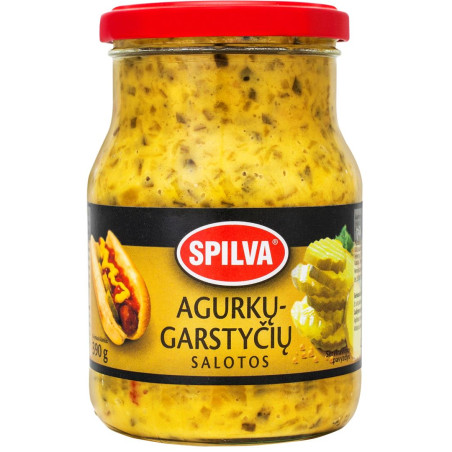 Spilva Agurkų-garstyčių salotos 380g, 8 pakuočių komplektas