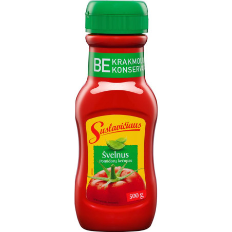 Suslavičiaus pomidorų kečupas švelnus, 500g, 5 pakuočių komplektas