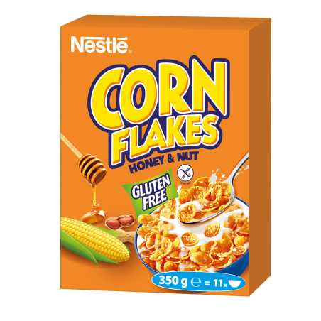 Nestle Corn Flakes dribsniai su medumi, 350g, 4 pakuočių komplektas