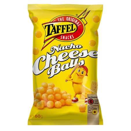 Taffel Nachi Cheese Ballskukurūzų trašk., 60 g, 28 pakuočių komplektas